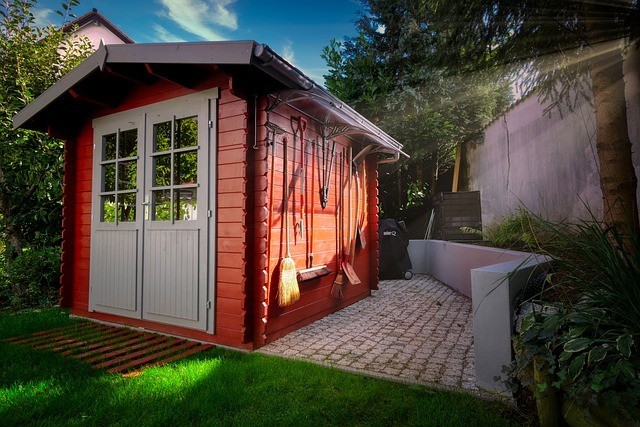 brown wood garden-shed