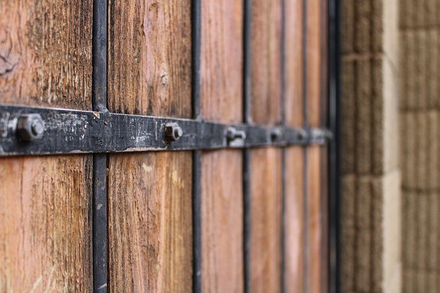 Double wooden gates