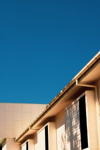 metal gutter on the house