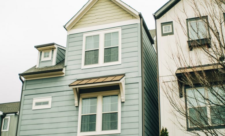 a couple of houses that are next to each other