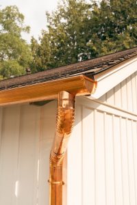 golden gutter on the roof