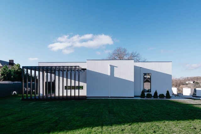 house with artificial grass