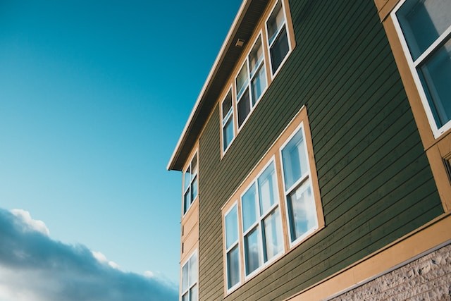 house with green siding