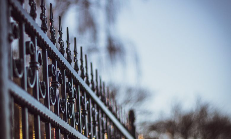 Black metal fence