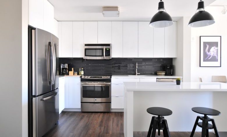 Home Renovations - gray steel 3-door refrigerator near modular kitchen