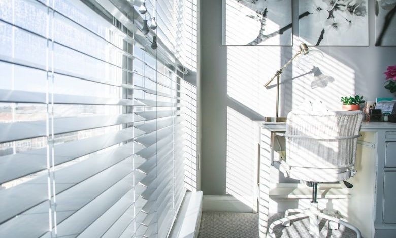 Blinds - white and black striped window curtain