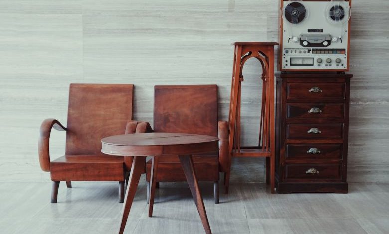Wooden Furniture - brown wooden chairs, table, and cabinet
