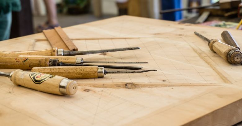 Woodworking Tools - hand tools on top of table
