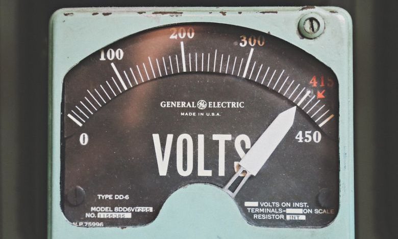 Electric Sanding Guide - gray GE volt meter at 414