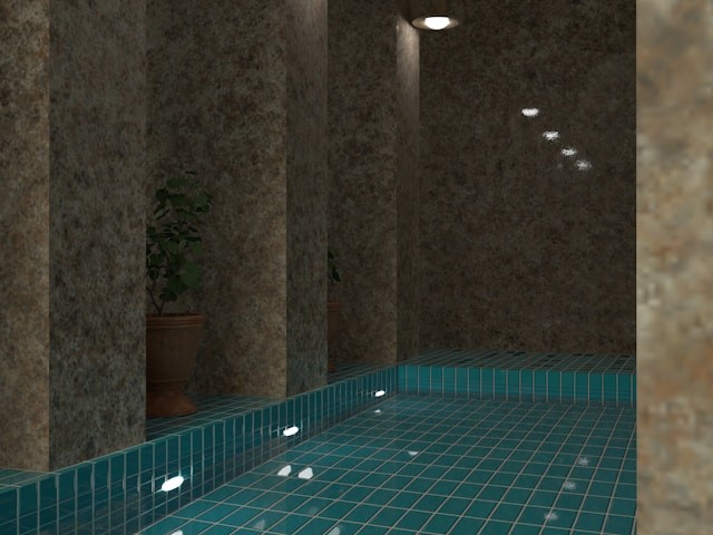marble tiles in pool